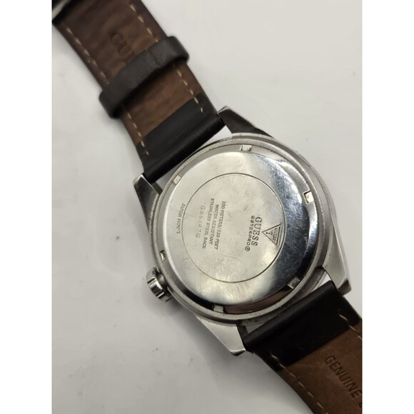 Guess Waterpro G86147g ~ Men's Brown Dial & Leather Band Wristwatch ~ 42mm - Picture 12 of 12